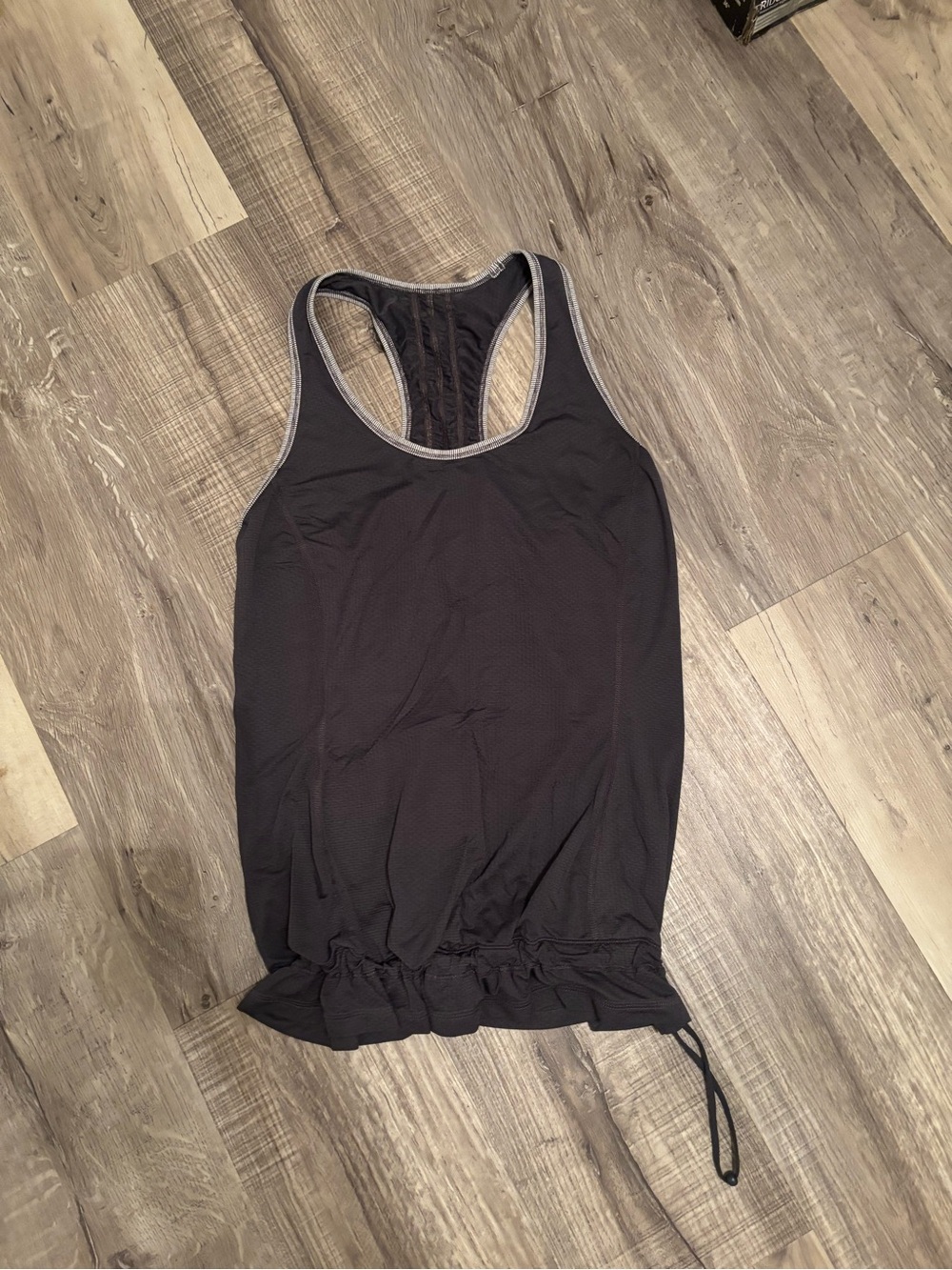 lululemon athletica Black Racerback Tank with Drawcord Hem